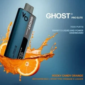 Buy Vapes Bars Ghost Pro Elite 7000 Rocky Candy Orange Online in Dubai