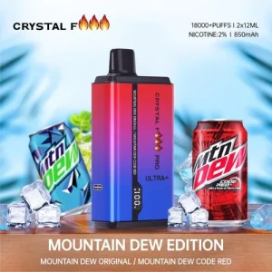 Cystal Fire 18000 PUffs mountain dew orignal mountain dew code red